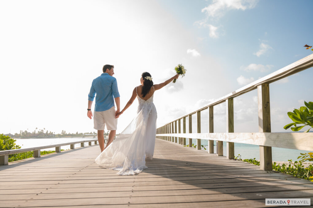 Hard Rock Maldives wedding photo at sunset