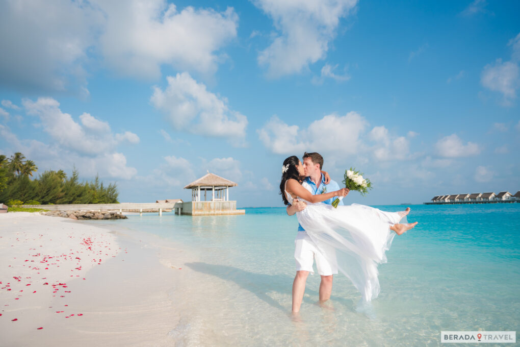 Elopement wedding setup in the Maldives