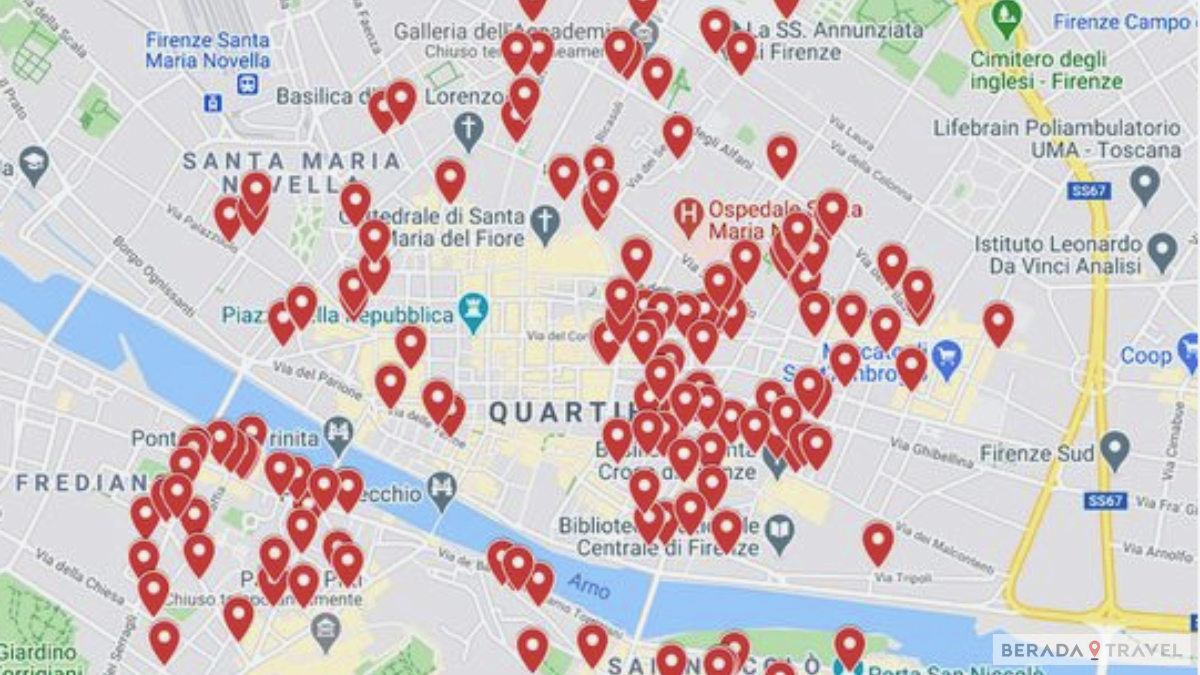 Map of Florence’s Wine Windows